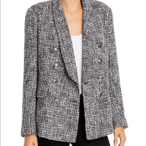 AQUA Tweed Double-breasted Blazer